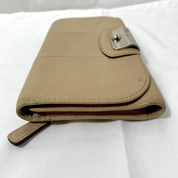 COACH Kristin Beige Leather Credit Card ID Window Trifold Wallet Lavender INT - Picture 3 of 16